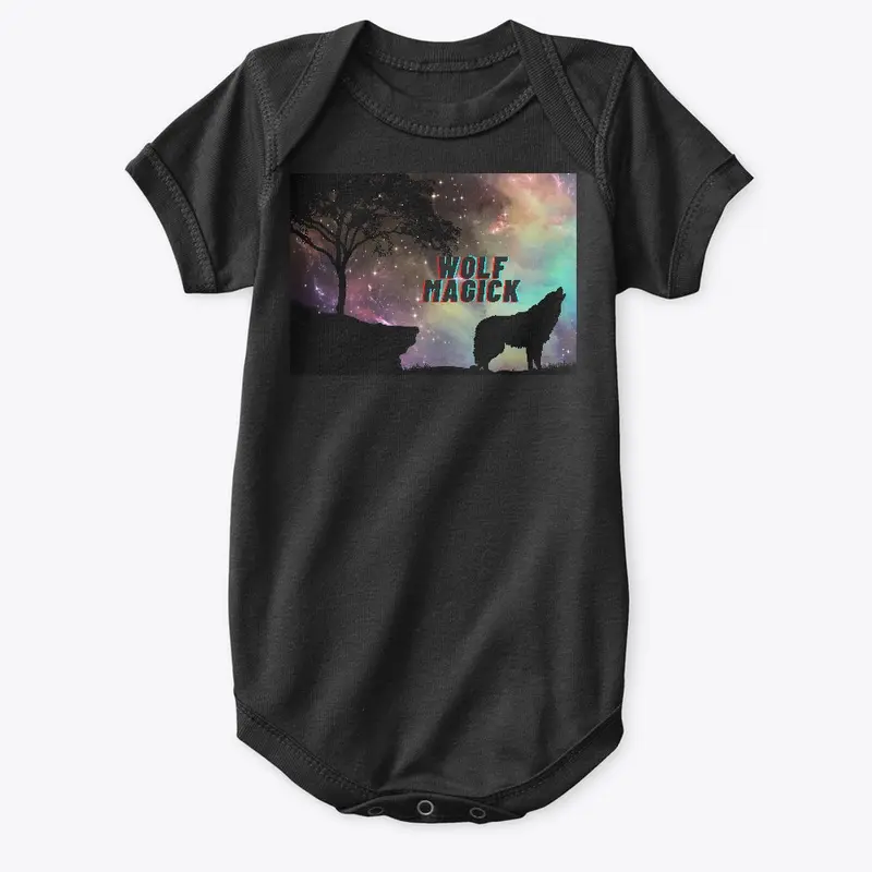 wolf magick galaxy baby onesie