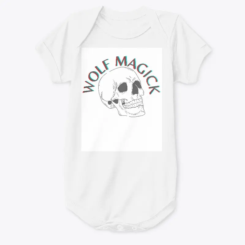 wolf magick skull baby onesie