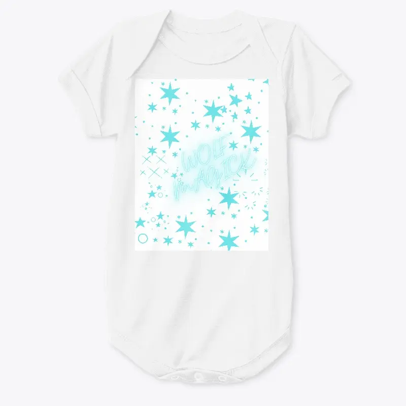 wolf magick stars blurry baby onesie