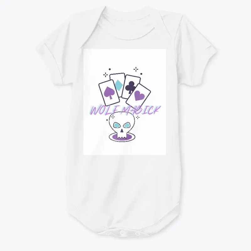 wolf magick Skull Cards Baby Onesie