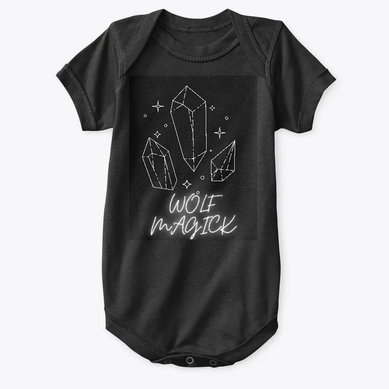 wolf magick crystals baby onesie