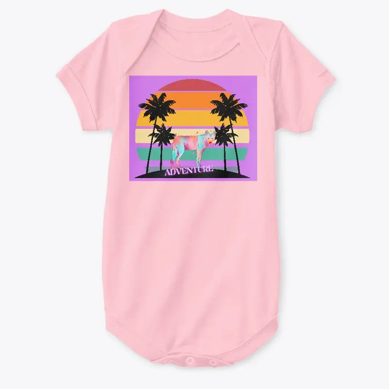 Baby Premium Onesie Wolf Adventure Pink